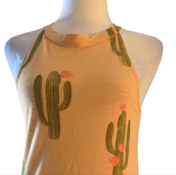 Brokedown Summer Cactus Print Women T Shirt XS Casual Halter Harajuku Tops Tees - Picture 3 of 6